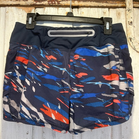 Athleta Ready Set Go Running Shorts Navy Blue, Orange Sz Small - Picture 3 of 7